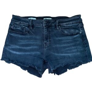 Vigoss Black Jean Marley Shorts Distressed Frayed Hem